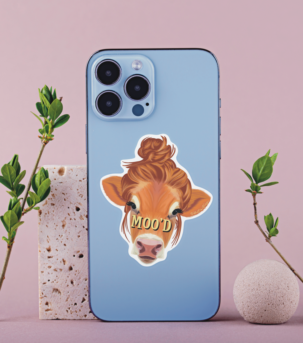 Cow Print Stickers, Messy Bun Stickers, Cow Print Mama, Wranglin Mama,  Rodeo Mama Sticker, Cow Print Water Bottle Sticker, Cute Gift for Mom 