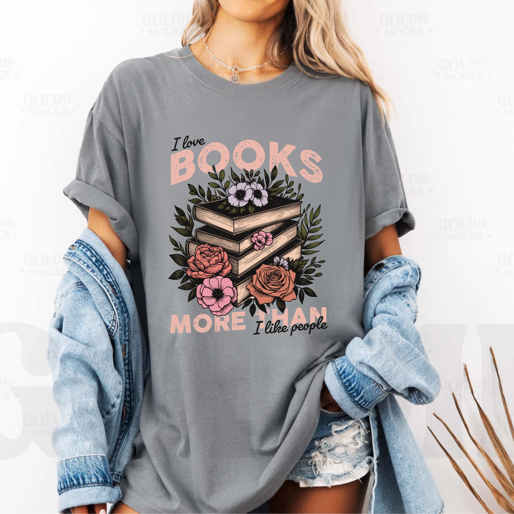 “I Love Books More Than I Like People” Vintage Style Tee