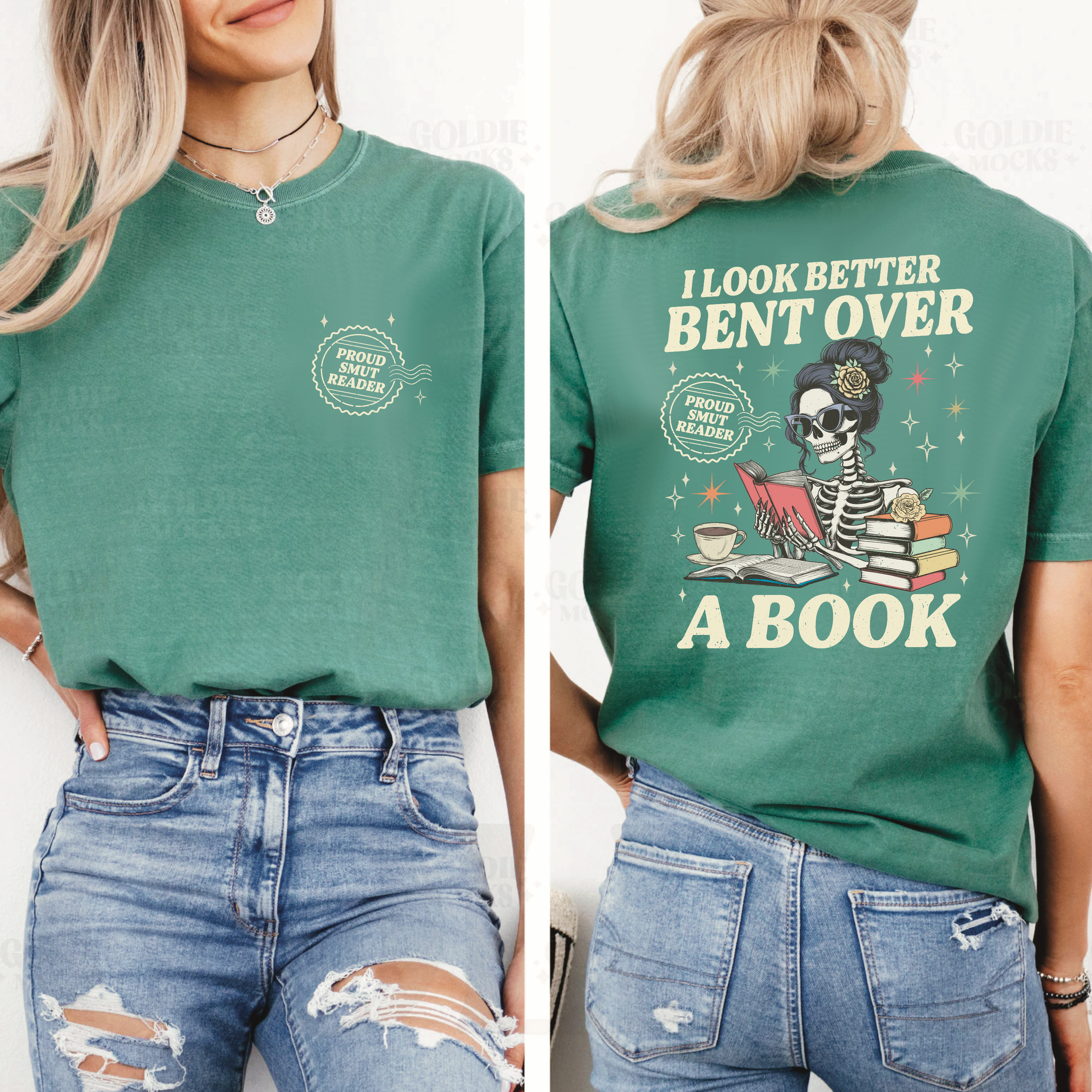 “I Look Better Bent Over a Book” Vintage Style Tee
