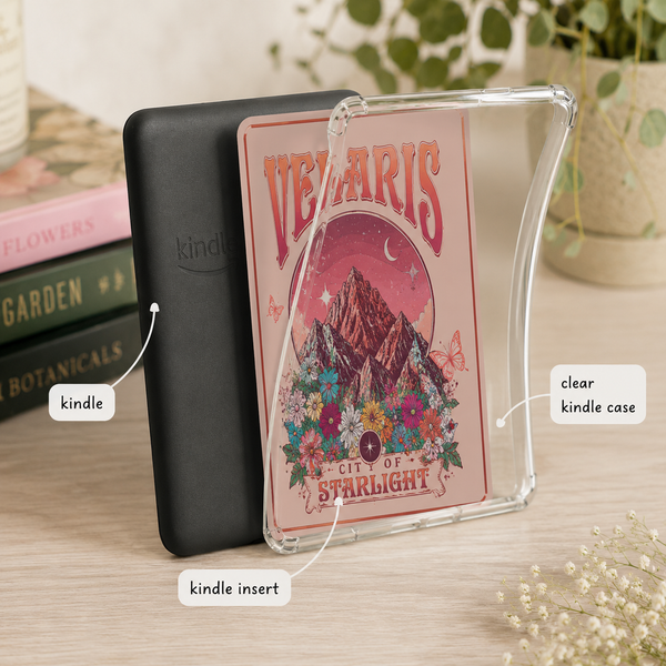 Kindle Accessory Bundle — Clear Case, Insert & Popsocket